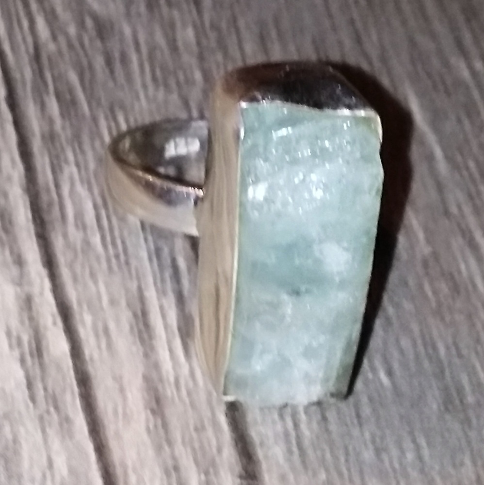 Raw Aquamarine Sterling Silver ring